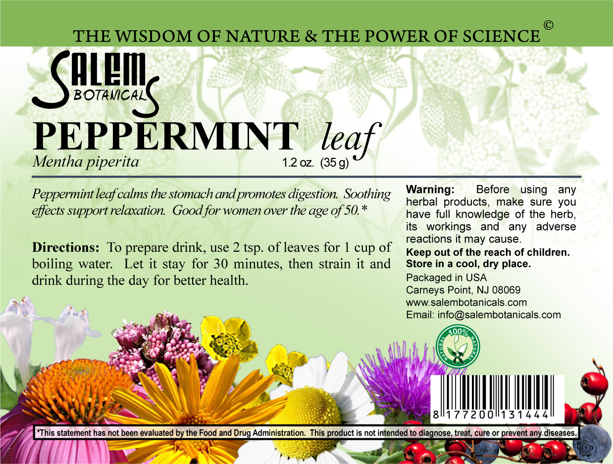 Peppermint Leaf Dry Herbs, Berries and Fruits