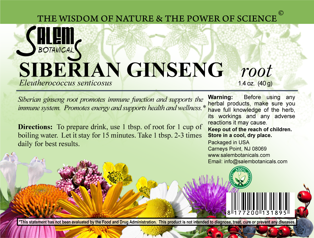 Siberian Ginseng Root Dry Herbs, Berries and Fruits
