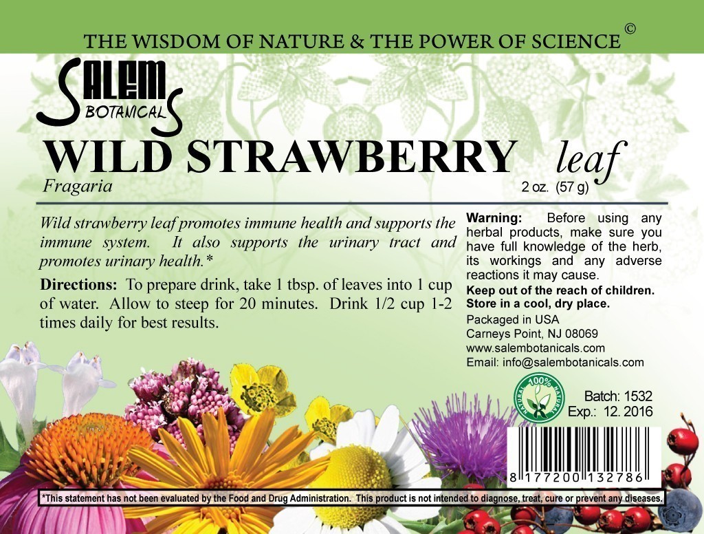 Wild Strawberry Leaf Dry Herbs, Berries and Fruits